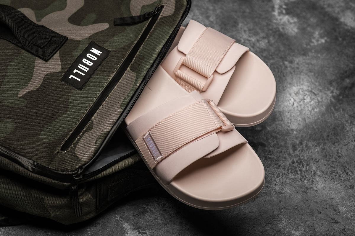 Nobull Adjustable Women's Slides Pink | Australia (PW6927)